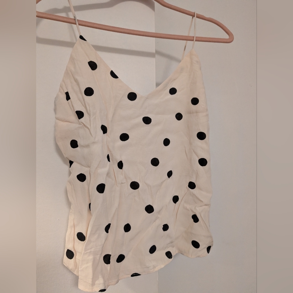 Size Small White And Black Polka Dot Shirt